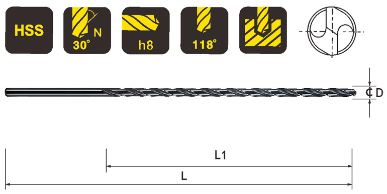 HSS straight shank extension twist drill - High speed steel, 440C VG10 ...