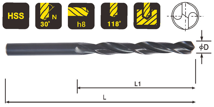 HSS High performance straight shank twist drill - High speed steel ...